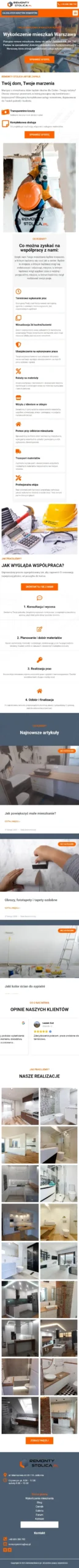 Remonty Stolica - zrzut strony, widok na telefonie
